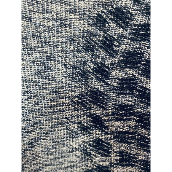 Nik + Zoe Navy Off-White Cotton Rayon Marled Office Casual Mock Neck Sweater - Picture 2 of 5